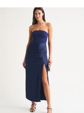 long sleeve open back dress maxi Navy Blue Long Sleeve Open Back Maternity Maxi Dress – PinkBlush main image 1
